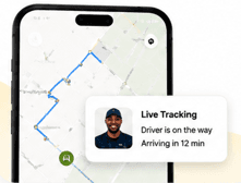 TowME app screen showing live tracking